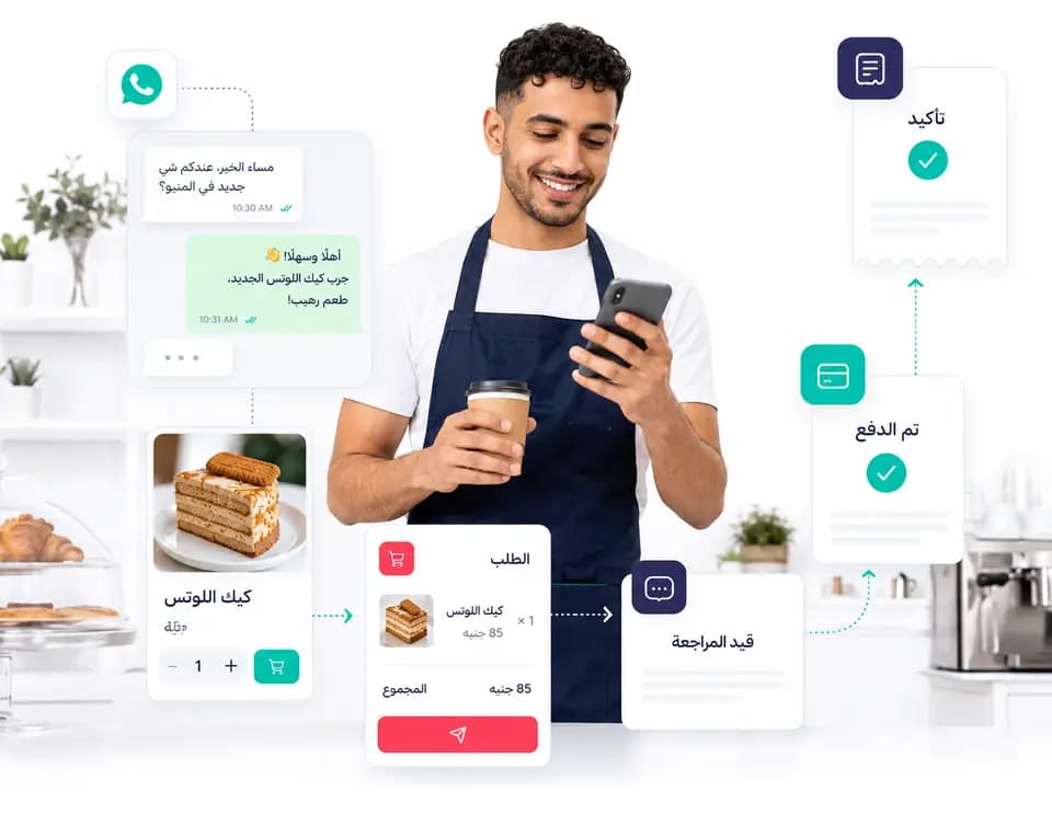 WhatsApp commerce order and product catalog inside Taloo: Cafe order