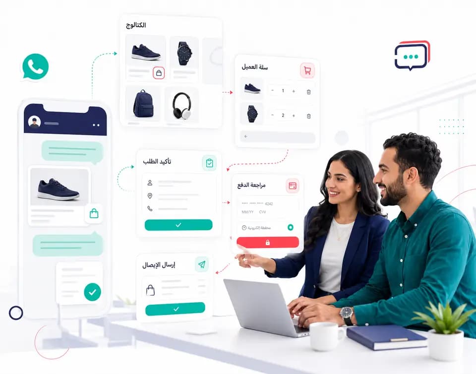 WhatsApp commerce order and product catalog inside Taloo: Mobile checkout