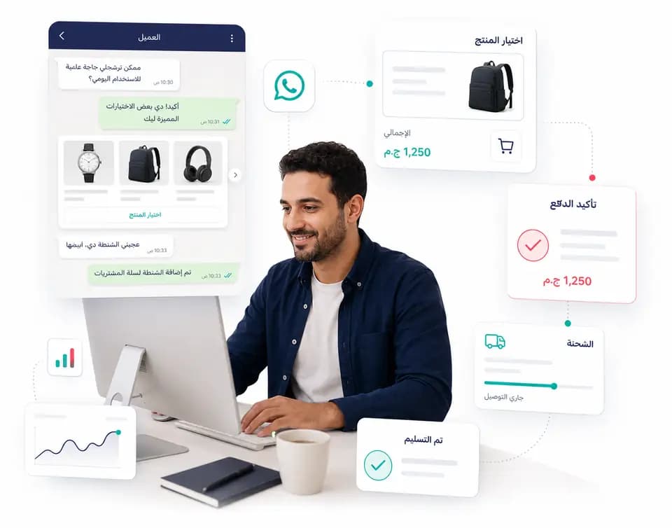 WhatsApp commerce order and product catalog inside Taloo: Product selection